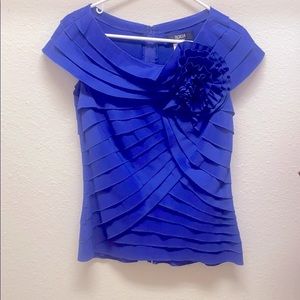 Tadashi Collection violet blue layered blouse